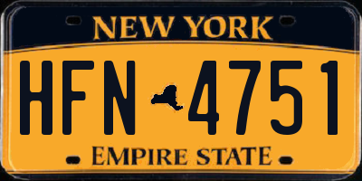 NY license plate HFN4751