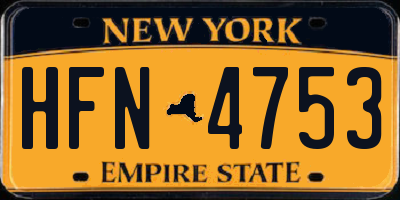 NY license plate HFN4753