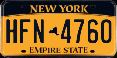 NY license plate HFN4760