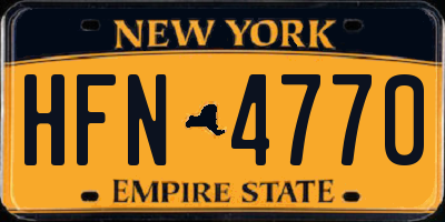 NY license plate HFN4770