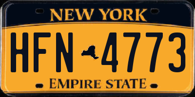 NY license plate HFN4773