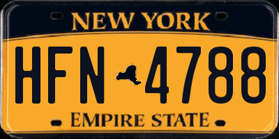 NY license plate HFN4788