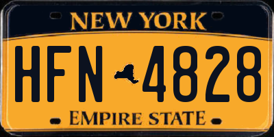 NY license plate HFN4828