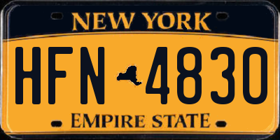 NY license plate HFN4830