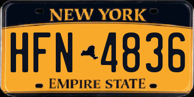 NY license plate HFN4836