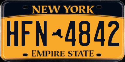 NY license plate HFN4842
