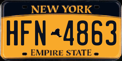 NY license plate HFN4863
