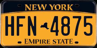 NY license plate HFN4875