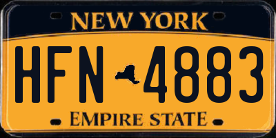 NY license plate HFN4883