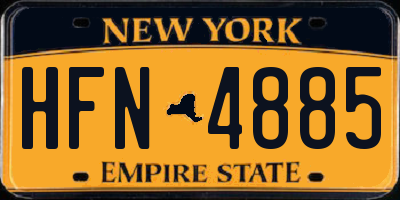 NY license plate HFN4885