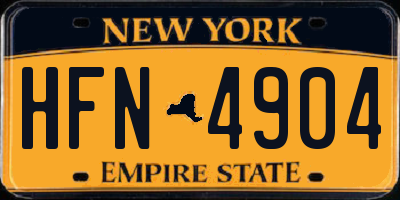 NY license plate HFN4904