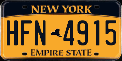 NY license plate HFN4915