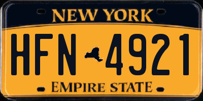 NY license plate HFN4921