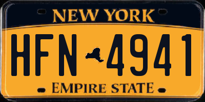 NY license plate HFN4941