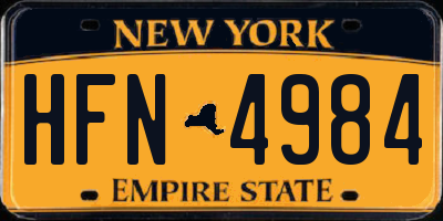 NY license plate HFN4984