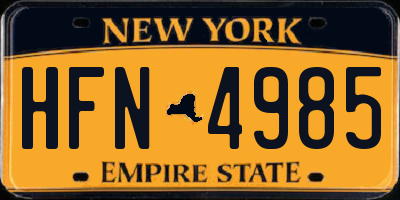 NY license plate HFN4985