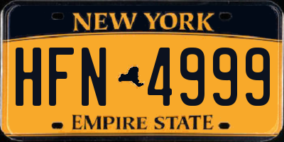 NY license plate HFN4999