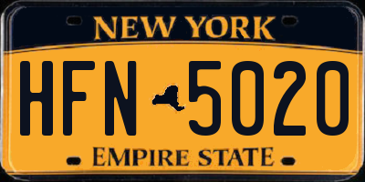 NY license plate HFN5020