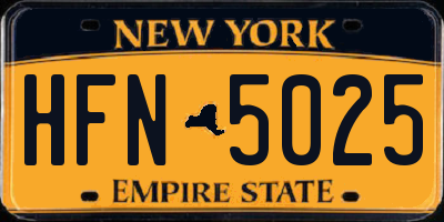 NY license plate HFN5025