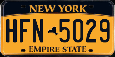NY license plate HFN5029