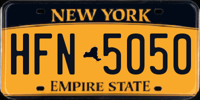 NY license plate HFN5050