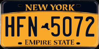 NY license plate HFN5072