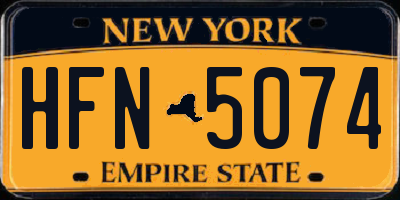 NY license plate HFN5074