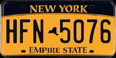 NY license plate HFN5076