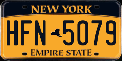NY license plate HFN5079