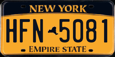 NY license plate HFN5081