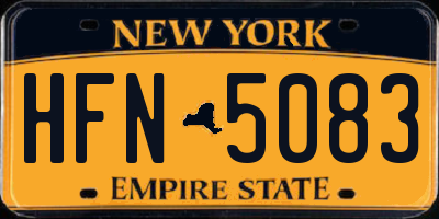 NY license plate HFN5083