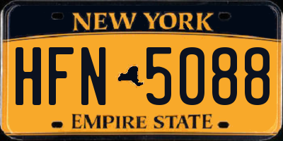 NY license plate HFN5088