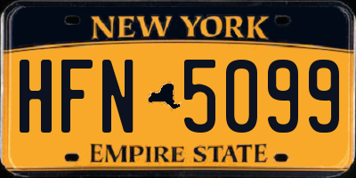 NY license plate HFN5099