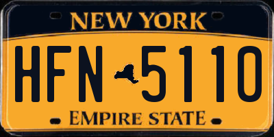 NY license plate HFN5110