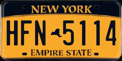 NY license plate HFN5114