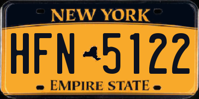 NY license plate HFN5122
