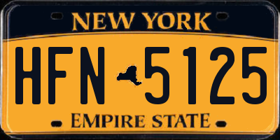 NY license plate HFN5125