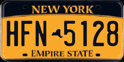 NY license plate HFN5128