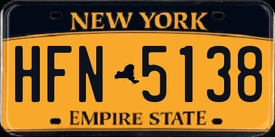 NY license plate HFN5138