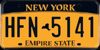 NY license plate HFN5141