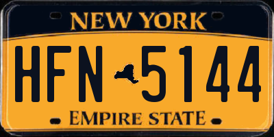 NY license plate HFN5144