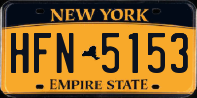 NY license plate HFN5153