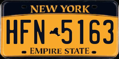 NY license plate HFN5163