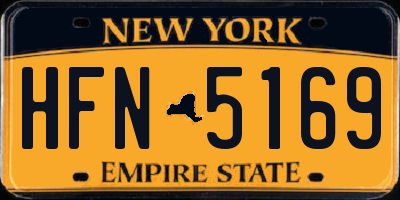 NY license plate HFN5169
