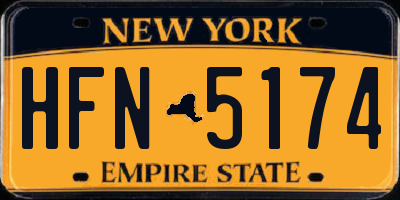 NY license plate HFN5174