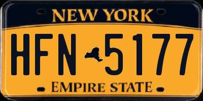 NY license plate HFN5177