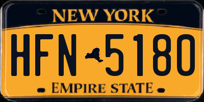 NY license plate HFN5180