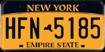 NY license plate HFN5185