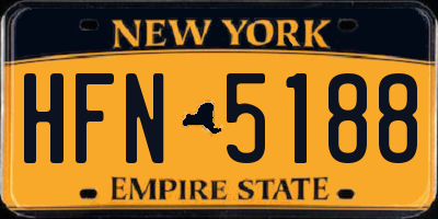 NY license plate HFN5188