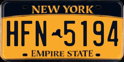 NY license plate HFN5194